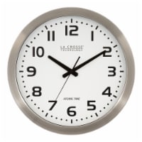 La Crosse Technology Atomic Analog Brushed Aluminum Wall Clock