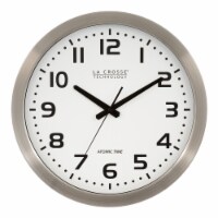 La Crosse® Technology Atomic Analog Brushed Aluminum Wall Clock Perspective: Main