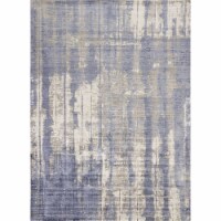KAS Indulge 7'6  x 9'6  Transitional Hand Loomed Rug in Gray and Blue Drizzle