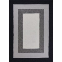 KAS Libby Langdon Hamptons 3' x 5' Hand Hooked Rug in Charcoal Highview