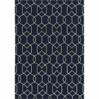 KAS Libby Langdon Hamptons 6'6  x 9'6  Hand Hooked Rug in Navy Groovy Gate