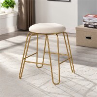 Carolina Classics Morrissey 18  Vanity Chair in Beige Linen and Gold