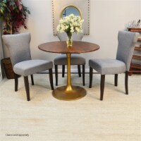 Carolina Classics Alden Wood Top 36  Round Dining Table in Elm and Antique Gold