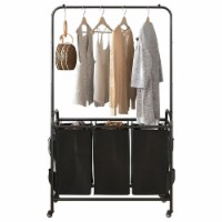 3 Bags Laundry Sorter With Garment Hanging Bar Laundry Hamper Rolling Cart Laundry Basket Or 1 unit Smith s Food and Drug