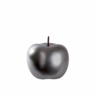 Ceramic Apple Figurine, Chrome Gunmetal Gray - Small