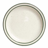 Emerald 6.5 in. Narrow Rim with Green Speckle China Plate - American White - 3 Dozen