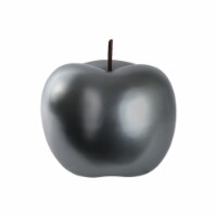 Ceramic Apple Figurine, Chrome Silver - Large