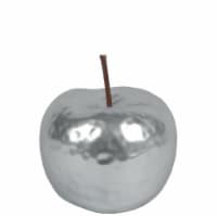 Ceramic Apple Figurine, HammeredMatte & Silver - Small