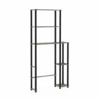 Furinno 17050GYW-BK Turn-N-Tube Toilet Space Saver with 5 Shelves, French Oak Grey & Black