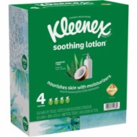 Kimberly-Clark Soothing Lotion Facial Tissue, Pack of 4