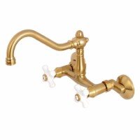Kingston Brass Vintage 6'' Adjustable Center Wall Mount Kitchen Faucet Brushed Brass