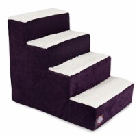MajesticPet 4 Step Villa Sherpa Pet Stairs, Aubergine