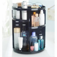 Basicwise 9 x 12 in. Rotating Cosmetic Storage Tower Makeup Organizer, Black