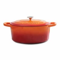 Crock Pot Artisan 7 Quart Enameled Cast Iron Dutch Oven, Sunset Orange