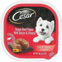 Mars Pet Care 3.5 oz Cesar Angus Beef Flavor with Bacon & Cheese Loaf Wet Dog Food, Pack of