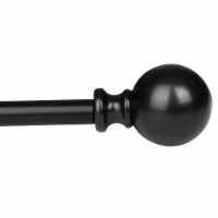 Utopia Alley D34Z 48-86 in. Adjustable Curtain Rod with Round Finials - Black