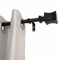 Utopia Alley D94Z 0.75 in. Curtain Rod for 48-86 in. Windows, Black