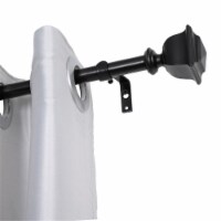 Utopia Alley D108Z 0.75 in. Curtain Rod for 86-120 in. Windows, Black