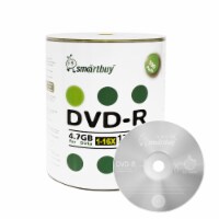 100 Pack Smartbuy 16X DVD-R 4.7GB 120Min Logo (Non-Printable) Data Blank Recordable Disc