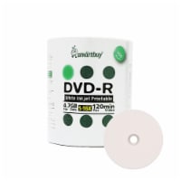 100 Pack Smartbuy 16X DVD-R 4.7GB 120Min White Inkjet Hub Printable Data Blank Media Disc