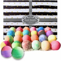 Bath Bombs Gift Set for Women and Men. 24 Luxury Bath Bombs Individually Wrapped Bulk Box.