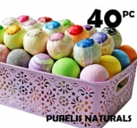 Purelis Moisturizing Bath Bombs Gift Basket, 40 count. Bulk Bath Bomb Gift Set