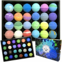 Bath Bomb Gift Sets for Men. 24 Therapeutic Aromatherapy XL Mens Bath Bombs