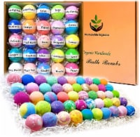 Bulk Bath Bombs Gift Set. 50 Organic & Natural Individually Wrapped Bath Balls.