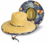 Peter Grimm Lifeguard Straw Hat - Kenny Blue Leaf