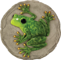 Spoontique Frog Stepping Stone and Wall Plaque - Green/Gray Perspective: Main