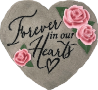Spoontiques Forever in Our Hearts Heart-Shaped Stepping Stone and Wall Plaque Perspective: Main