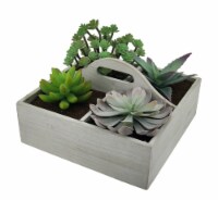 Artificial Succulent Plant Garden in Wooden Box