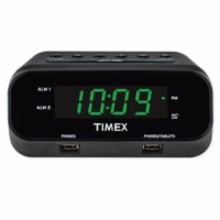 Timex® Rediset Dual Alarm Clock With Dual USB Charging Ports Perspective: Main