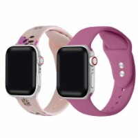 2-Pack of Silicone Bands for Apple Watch Series 1,2,3,4,5,6 & SE - Size 42mm/44mm
