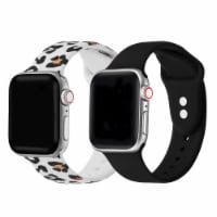 2-Pack of Silicone Bands for Apple Watch Series 1,2,3,4,5,6,7 & SE - Size 38mm/40mm