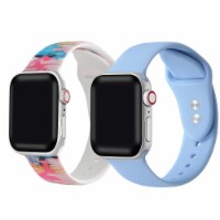 2-Pack of Silicone Bands for Apple Watch Series 1,2,3,4,5,6,7 & SE - Size 38mm/40mm