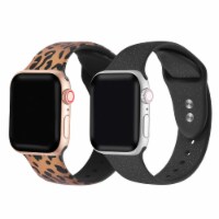 2-Pack of Silicone Bands for Apple Watch Series 1,2,3,4,5,6 & SE - Size 42mm/44mm