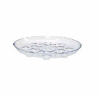 Curtis Wagner Plastics Corp DS-1600 16 in. Round Heavy Gauge Footed Carpet Saver Saucer, Clea