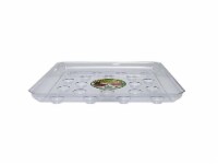 Heavy Gauge Footed Square Carpet Saver Saucer, 14-Inch by 14-Inch, Clear