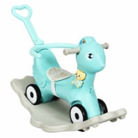 Baby Rocking Horse 4 in 1 Kids Ride On Toy Push Car w/ Music Indoor Outdoor Gift