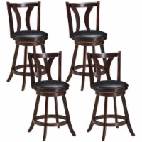 Set of 4 Swivel Bar stool 24'' Counter Height Leather Padded Dining Kitchen Chair