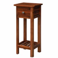 Gymax 2 Tier End Bedside Sofa Side Table with Drawer Shelf Acacia Wood Nightstand
