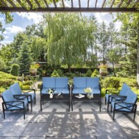 Gymax 8PCS Patio Sofa Conversation Set Outdoor Furniture Set Yard w/ Cushion