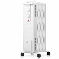 Gymax 1500W Oil Filled Radiator Space Heater w/ 3 Heating Modes Black/White White