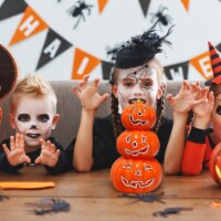 Pre-Lit Halloween Pumpkin Lantern 3 Tiers Hand-Painted Ceramic Pumpkins