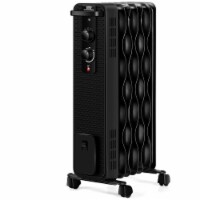 Gymax 1500W Oil Filled Radiator Space Heater w/ 3 Heating Modes Black/White Black