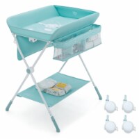 Gymax Baby Changing Table Folding Infant Diaper Station Nursery Organizer Storage