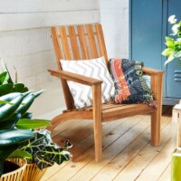 Gymax Outdoor Wooden Adirondack Chair Patio Lounge Chair w/ Armrest Natural