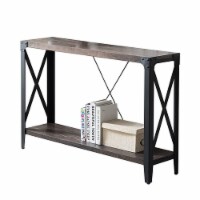 OKD 46 Inch 2-Tier Console Sofa Hallway Entryway Accent Table, Dark Rustic Oak
