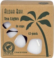 Aloha Bay Unscented Palm Wax Tealight Candles - White